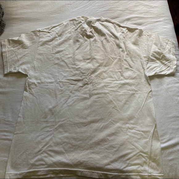 100% cotton XL white t-shirt with stop logo - Picture 2 of 3